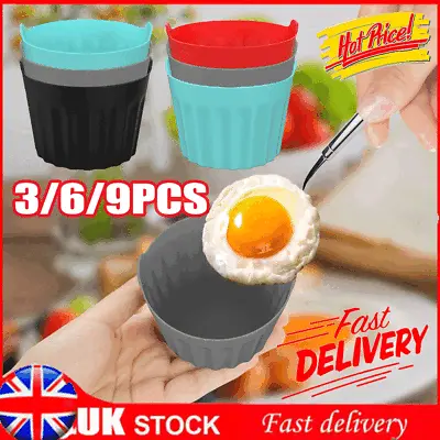 3-9X Air Fryer Egg Poacher Moulds-Silicone Liners Pot Ramekins For All Air Fryer • £5.45