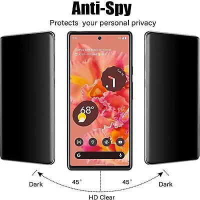 Privacy Screen Protector Anti-Spy For Google Pixel 6 6a 7a 8 Pro Tempered Glass • £4.29