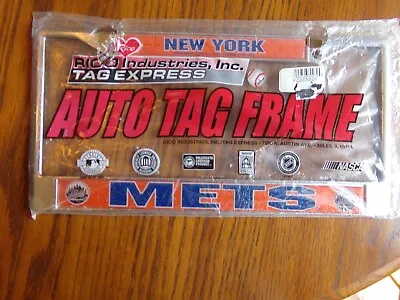 NEW YORK METS  Metal License Plate Frame  Orange Silver & Blue $20 New W Tags • $14.25