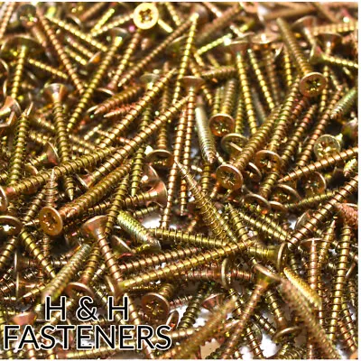 £3.07 • Buy Wood Screws Multi-purpose Pozi Countersunk Chipboard Yellow Free Uk P&p