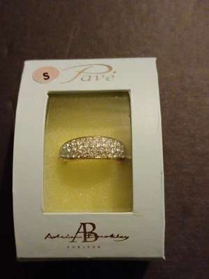 £5 • Buy Adrian Buckley England Pave  Jewellery, Gold Tone Cz  Ring In Box 