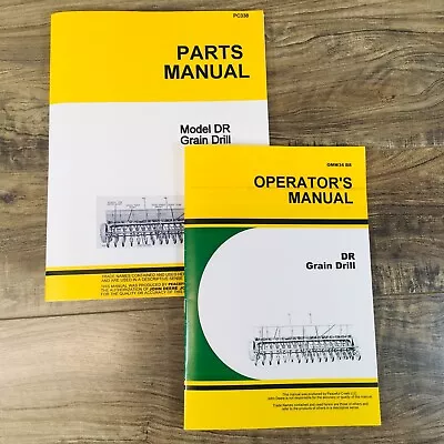 Parts Operators Manual Set For John Deere Van Brunt DR1610 Grain Drill Owners JD • $33.97