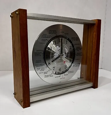 Vintage Verichron GMT World Time Quartz Mantel Clock Red Airplane NOT WORKING • $24.50