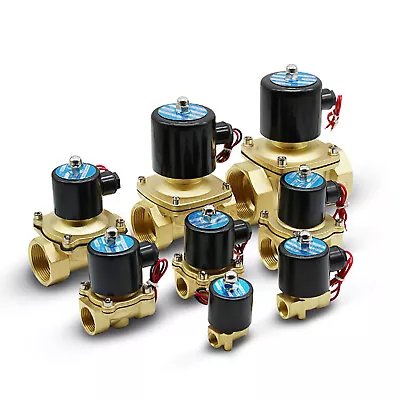 Solenoid Valve Air Water Gas Oil Brass Normally Closed 12V 24V 220V BSP 1/8 -2  • £143.15