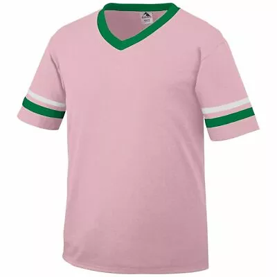$16.13 • Buy Augusta Sportswear Men's V-Neck Baseball Jersey Tee Striped Sleeves T-Shirt 360