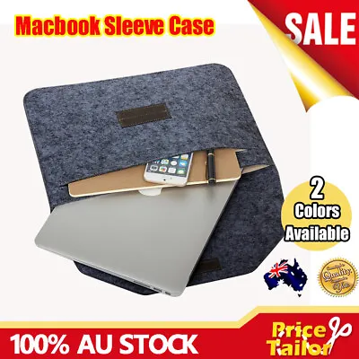 OZ Laptop Wool Felt Sleeve Case Cover Bag Pouch For Apple MacBook Air Pro Retina • $17.95