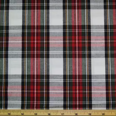 100% Cotton Fabric Flat Weave Tartan Royal Stewart Black Watch Dress Stewart • £3.75