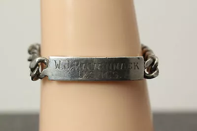 Sterling Silver Heavy WWII Vintage Marine Corps ID Bracelet 55.3 Grams (BR5092) • $189.05