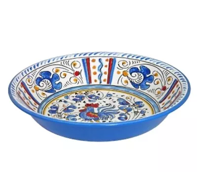 Le Cadeaux Rooster Blue Melamine  13.75” Large Bowl Rare • $5