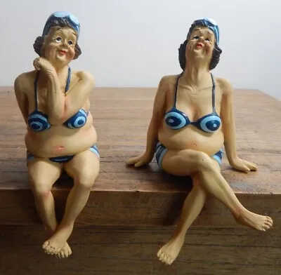 £19.99 • Buy Swimming Beach Old Lady In Bikini Shelf Sitter Ornament Bathroom 2 Designs Fun