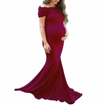 $44.69 • Buy Pregnant Women's Long Maxi Dress Maternity Photo Shoot Photography Gown Dress AU