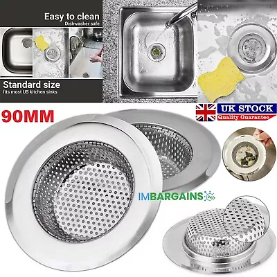 Premium Kitchen Sink Strainer Replacement Waste Plug Basin Drain Filter Steel UK • £3.75