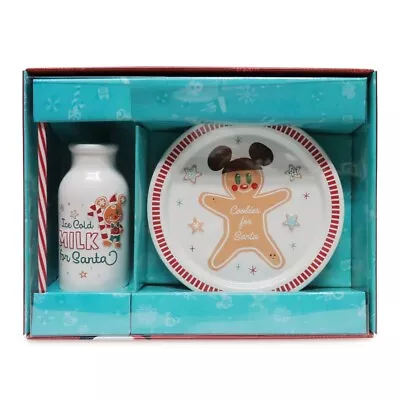 NEW Disney Parks Mickey Milk And Cookies Santa 3 Pc Set Gingerbread Theme 2020 • $65