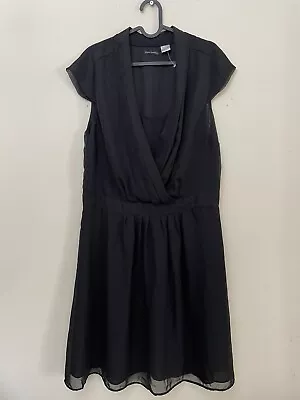 Laura Clement La Redoute Black Chiffon Dress Party Occasion Lined Size 14 • £14