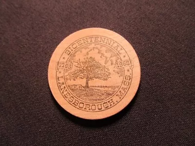 1965 Lanesborough Massachusetts Wooden Nickel Token - Bicentennial Wooden Coin • $3.99