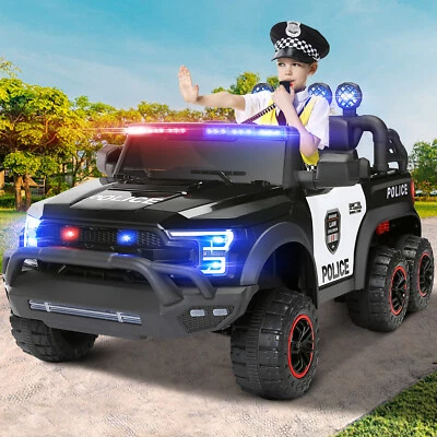$279.99 • Buy Electric 12V Battery Kids Ride On Police Car 6 Wheel Truck W/ RC, LED, Intercom