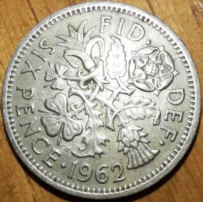 1962 Queen Elizabeth II Sixpence 6d Tanner Great Condition • £0.99