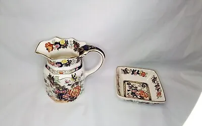 Vintage Masons Mandarin Ironstone Small Jug And Dish #4419 • £29.99