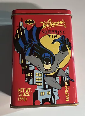 $19.46 • Buy Vintage Whitman's Candy Surprise Tin Batman With Sticker & Figurine Toy 1993