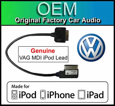 VW MDI IPod IPhone IPad Lead VW Golf MK6 Media In Interface Cable Adapter • $9.23