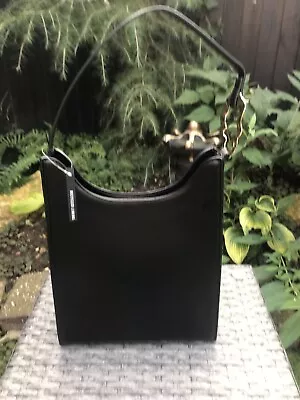 £5 • Buy River Island Black Faux Leather Recycled Lining Structured City Tote Bag BNWT