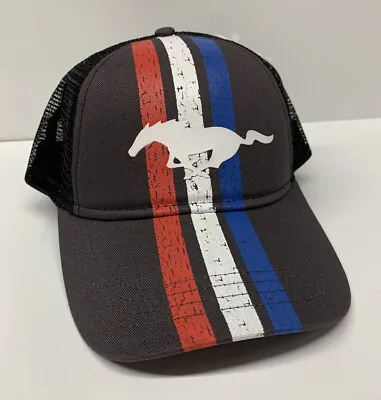 New Ford Mustang Red White Blue American Pony With Mesh Back Hat Cap • $35.39