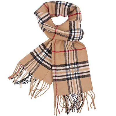 Mens Classic Tartan Scarf Scottish Checks Wool Blend Plaid Wrap Unisex Gift • £5.99