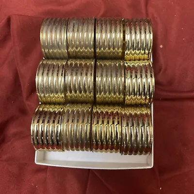 Vintage Set Of 12 Brass Napkin Rings Made In Hong Kong Excellent Condition • $19.99