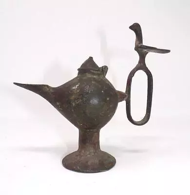 Antique Islamic Bronze Oil Lamp Ca 14th Century - Seljuk Or Khorasan - As-found • $185