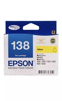 Genuine Epson 138 Yellow Ink For Workforce WF-3520/WF-3530/WF-7010/WF-7520 • $35.85