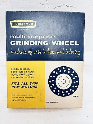 Sears Craftsman 6  X 1  Multi Purpose Grinding Wheel Vintage 3450RPM NOS 64041 • $29.95