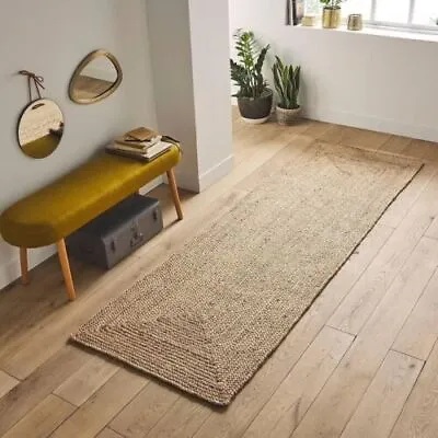 $198.10 • Buy Runner Carpet Jute Natural Hand Woven Braided Living Room Rugs Rectangle Carpet