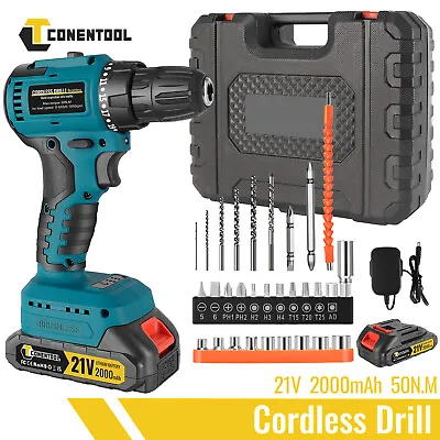 CONENTOOL 21V Cordless Drill Driver Bits 2000mAh For Makita Battery Brushless • £24.49