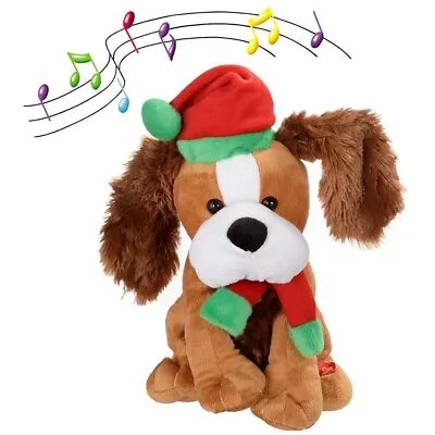 Animated Musical Standing & Singing Dog With Flapping Ears Christmas Decor 30cm • £24.95