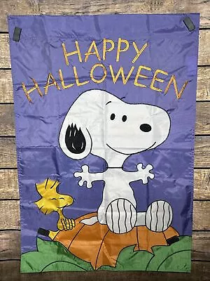 Peanuts NWOT Snoopy Halloween Nylon Outdoor Flag 28x38 XXL Pumpkin  - MJ • $15.63