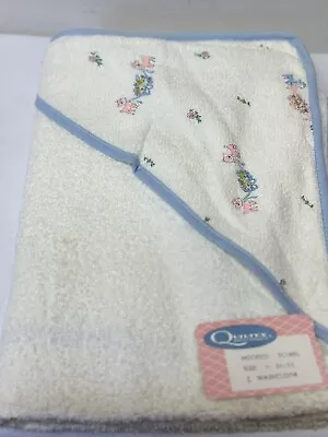 Vintage NOS Quiltex Cannon Terry Cloth Hooded Baby Towel Bath Set Deer Floral • $25.88