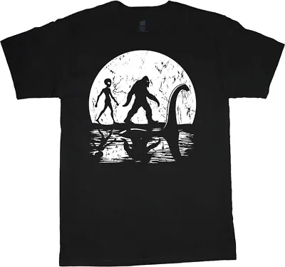 Alien Sasquatch Loch Ness Monster Funny Bigfoot T-shirt Mens • $17.95