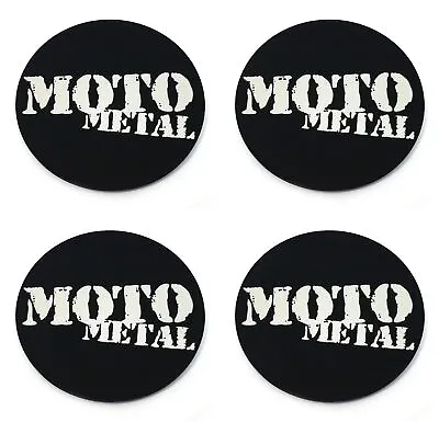 4x Moto Metal Black 3-1/8  OD Wheel Center Hub Cap Logo Stickers 135/5.5 • $14.44