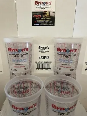 Quart Paint Mixing Cups - 100pk 32oz Quart Size Byrons Autobody Supplies • $70.56
