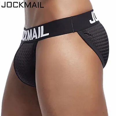 JOCKMAIL Men's Breathable Mesh Briefs Sexy High Cut Sport Quick Dry Underwear UK • £7.06