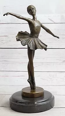 Ballerina By Milo French Artist Signed Bronze Sculpture Figure On Marble Base NR • $129.50