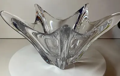 Stunning Daum France Crystal Heavy Star Bowl With Makers Mark • £125