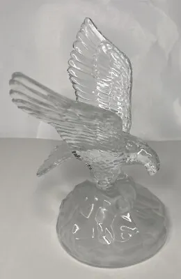 Cristal D'Arques Crystal Glass 8  Tall Eagle Figurine Stand Good Condition • $22