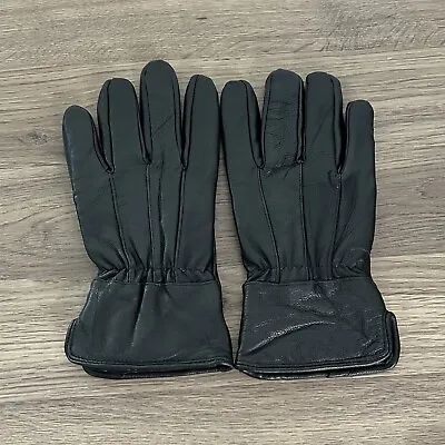 Thinsulate 40G Mens Lined Black Winter Leather Driving Dress Gloves Medium • $18