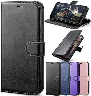 Case For Samsung S24 S23 S22 S21 FE S20 S10 S9 S8 S7 S6 Flip Wallet Stand Cover • £3.49