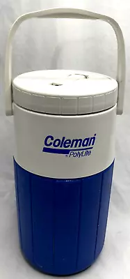 $12.95 • Buy Vintage  Coleman Polylite Half Gallon 5590 Cooler Water Jug Thermos Blue/white