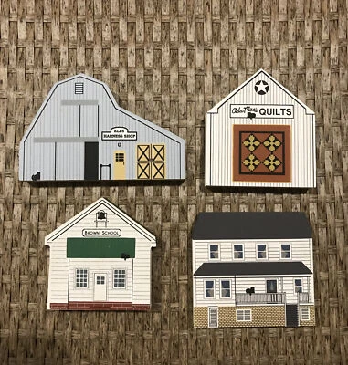 $19 • Buy Cat's Meow Ohio Amish Series Complete Set Lot Of 4 Eli's Ada Mae's School Troyer