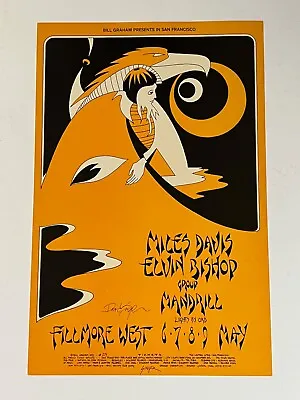 Bill Graham Fillmore Poster BG-279 Signed Ex+ Miles Davis Elvin Bishop Group • $450