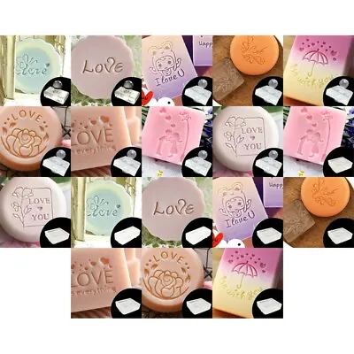 Valentines Day Clear Acrylic Handmade Soap Stamp Love Heart Rose Pattern Chapter • £8.65