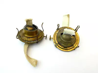 Vintage Oil Lamp Brass Burners Tops Shade Holders No. 2 Queen Anne Eagle Parts • $52